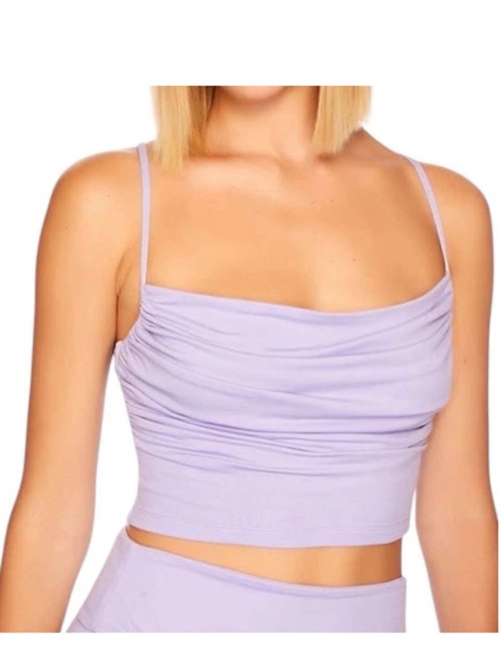 Susana Monaco Lavender Ruched Knit Crop Cami